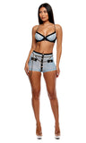 Keep It Classy Mesh Bra and Brief Lingerie Set - Ice Blue