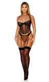 Made to Flourish Lingerie Set Black Forplay Inc.