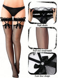 Bow Lace Butterfly Rhinestones Fishnet Stockings