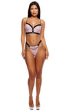 Keep It Classy Mesh Longline Bra Lingerie Set - Mauve