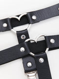 2pcs PU Leather Heart Garter Belt