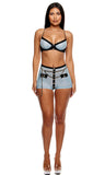 Keep It Classy Mesh Bra and Brief Lingerie Set - Ice Blue