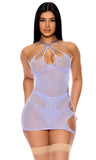 Feeling Butterflies Mesh Chemise Set - Lavender