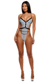 Keep It Classy Mesh Teddy Lingerie Set - Ice Blue