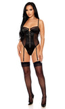 Got Him Hooked Satin and Mesh Lingerie Teddy