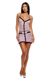 Keep It Classy Mesh Chemise Lingerie Set - Mauve