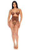 Caught Up O-Net Bra and Waist Cincher Lingerie Set