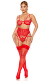 Caught Up O-Net Bra and Waist Cincher Lingerie Set