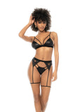 Three Piece Set Wet Look Black Mapale