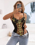 Black Exquisite Embroidery Mesh Bodysuit With Underwire