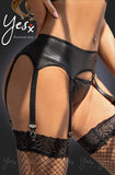 YesX YX985 Suspender Belt & Thong Set Black