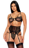 Caught Up O-Net Bra and Waist Cincher Lingerie Set