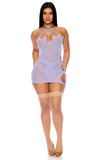 Feeling Butterflies Mesh Chemise Set - Lavender