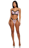 Keep It Classy Mesh Longline Bra Lingerie Set - Mauve