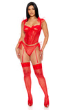 Unwrap Me Mesh Bow Detail Bustier Lingerie Set