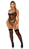 Made to Flourish Lingerie Set Black Forplay Inc.