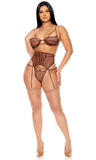 Caught Up O-Net Bra and Waist Cincher Lingerie Set