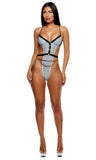 Keep It Classy Mesh Teddy Lingerie Set - Ice Blue