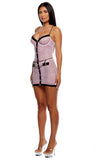 Keep It Classy Mesh Chemise Lingerie Set - Mauve